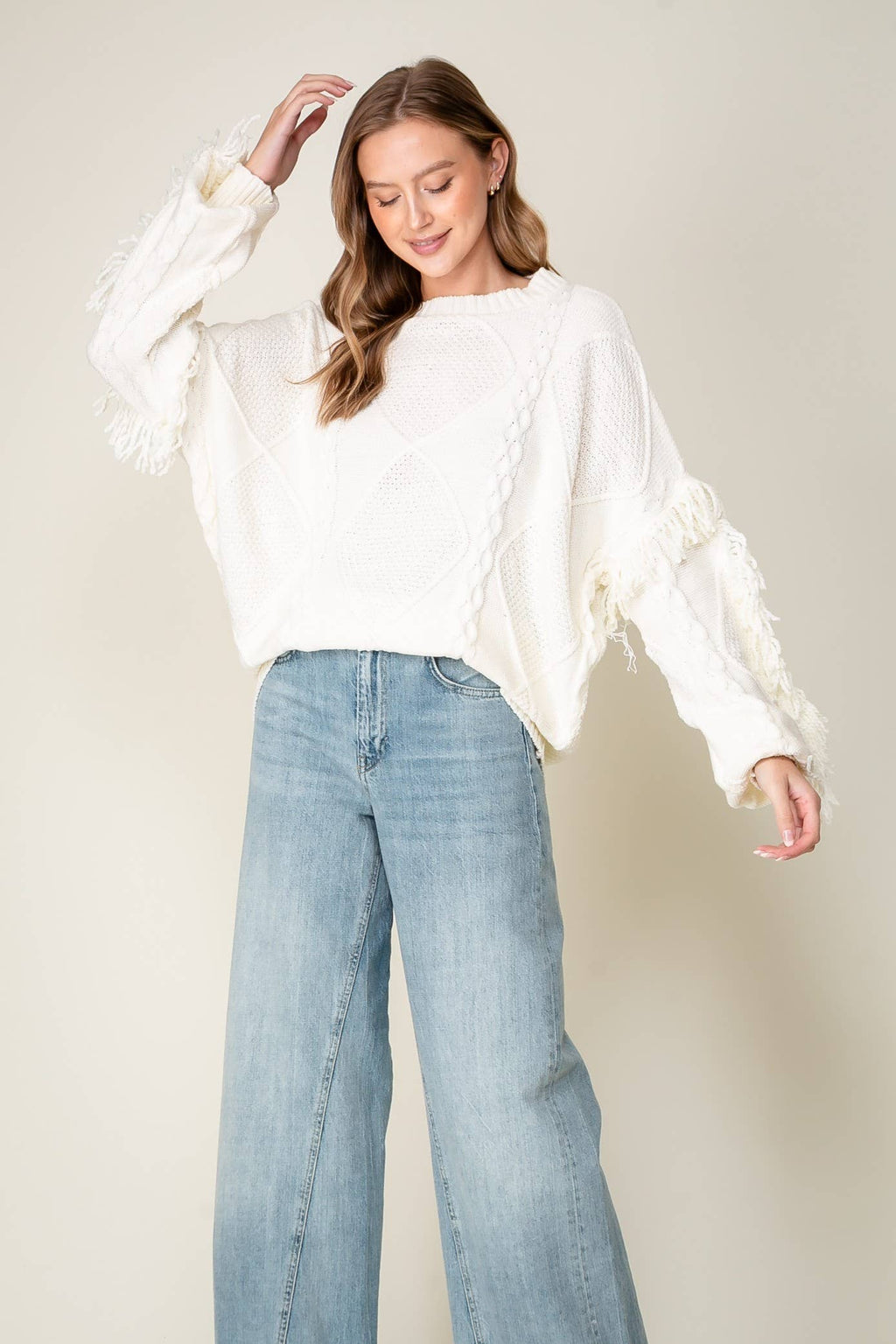 On the Fringe Ivory Sweater