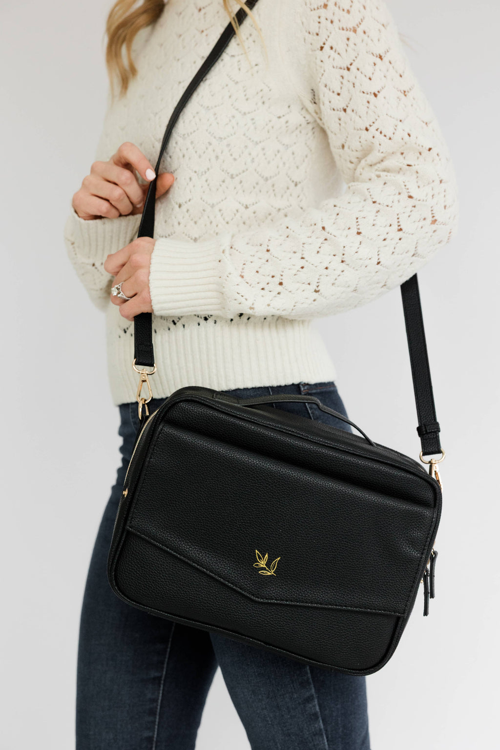 Book & Bible Crossbody Bag in Black