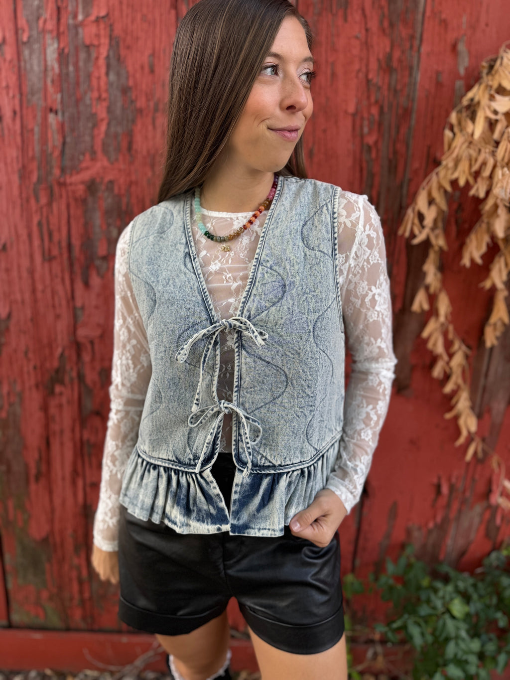 Bluebell Quilted Denim Vest