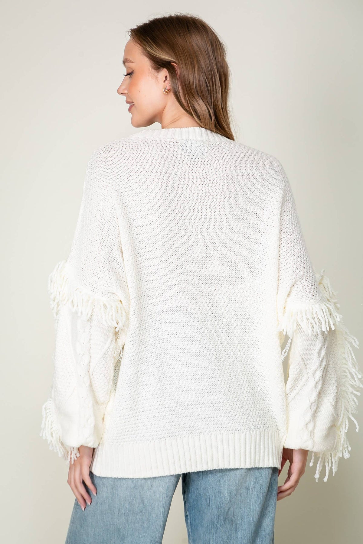 On the Fringe Ivory Sweater