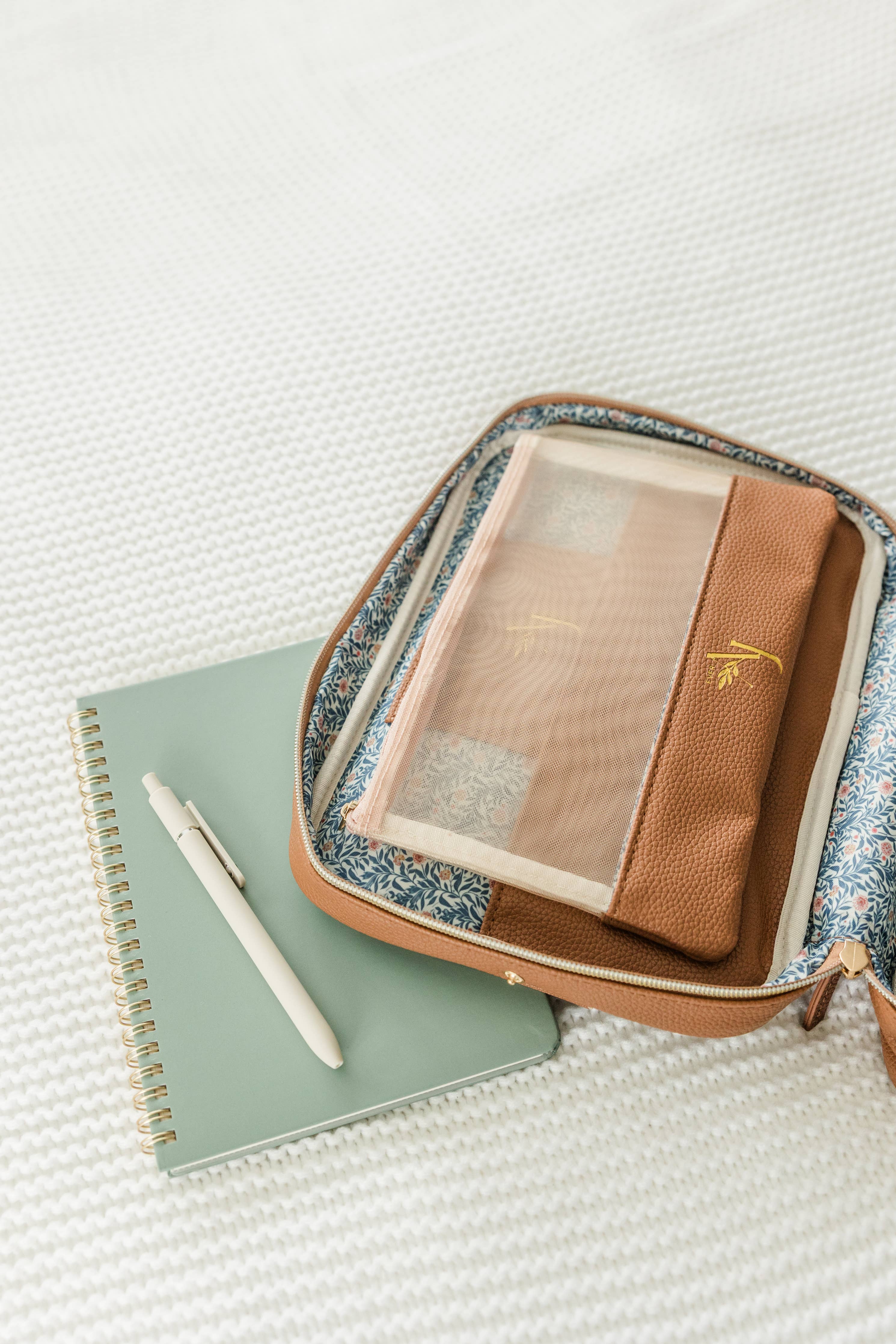 Book & Bible Bag Crossbody in Camel