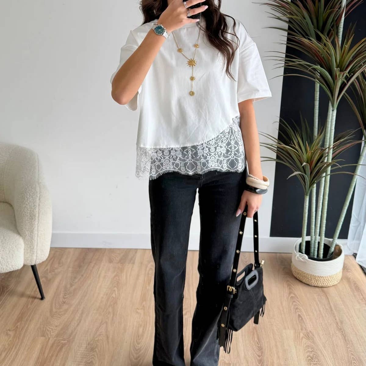 Loosely Laced Dressy Tee