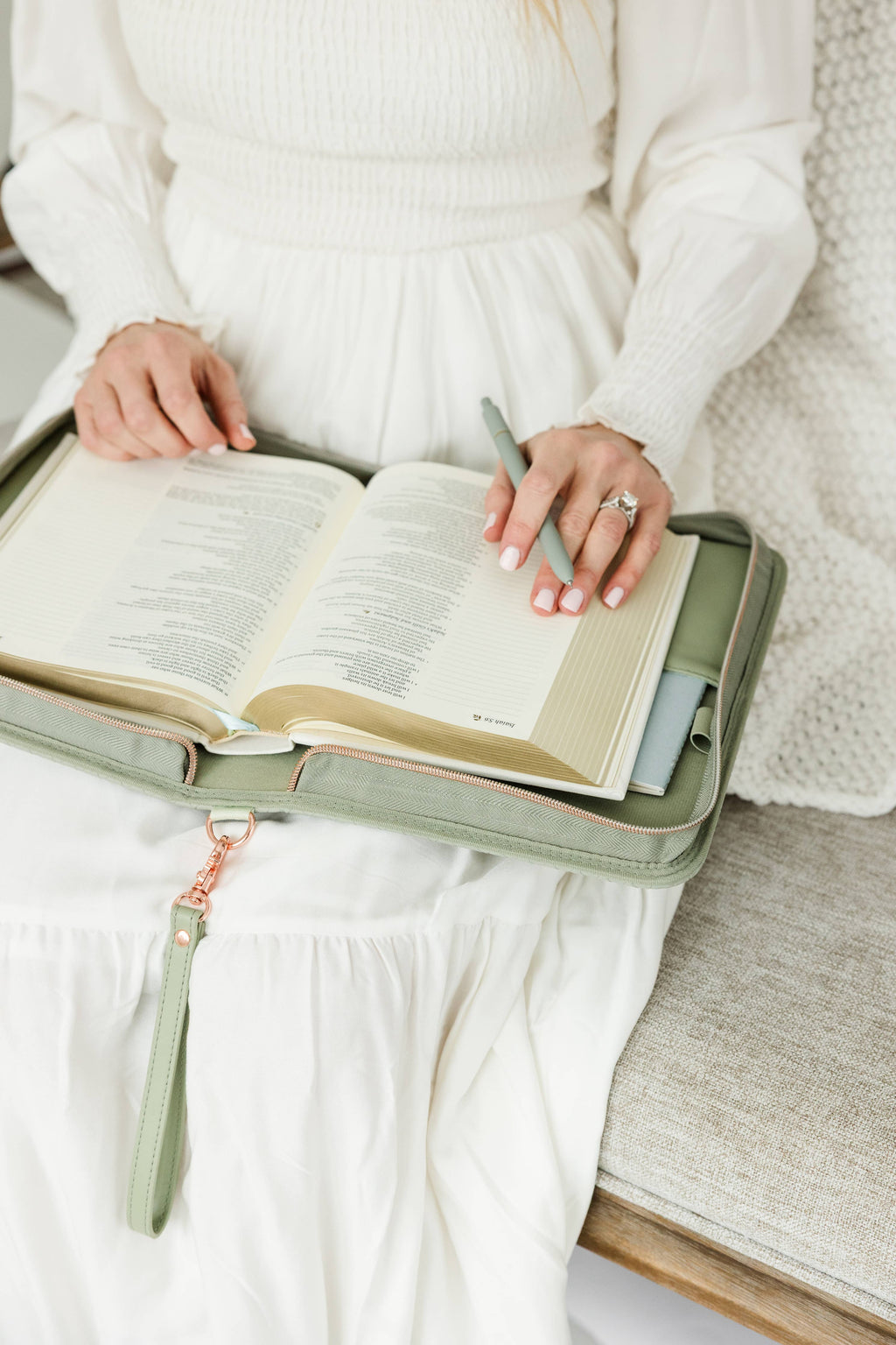 Book & Bible Crossbody Bag in Sage