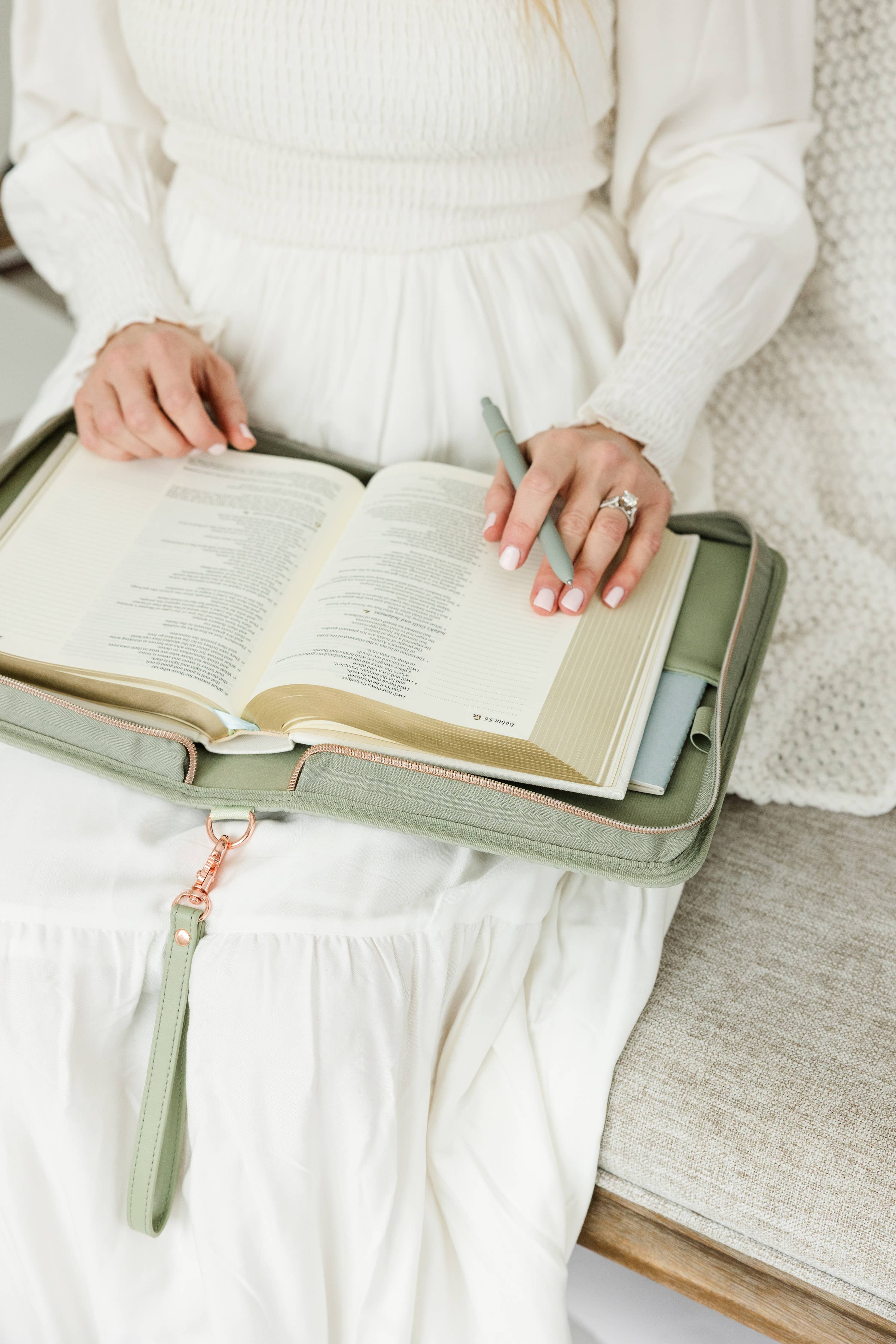 Book & Bible Crossbody Bag in Sage