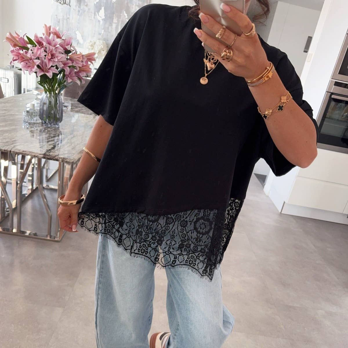 Loosely Laced Dressy Tee