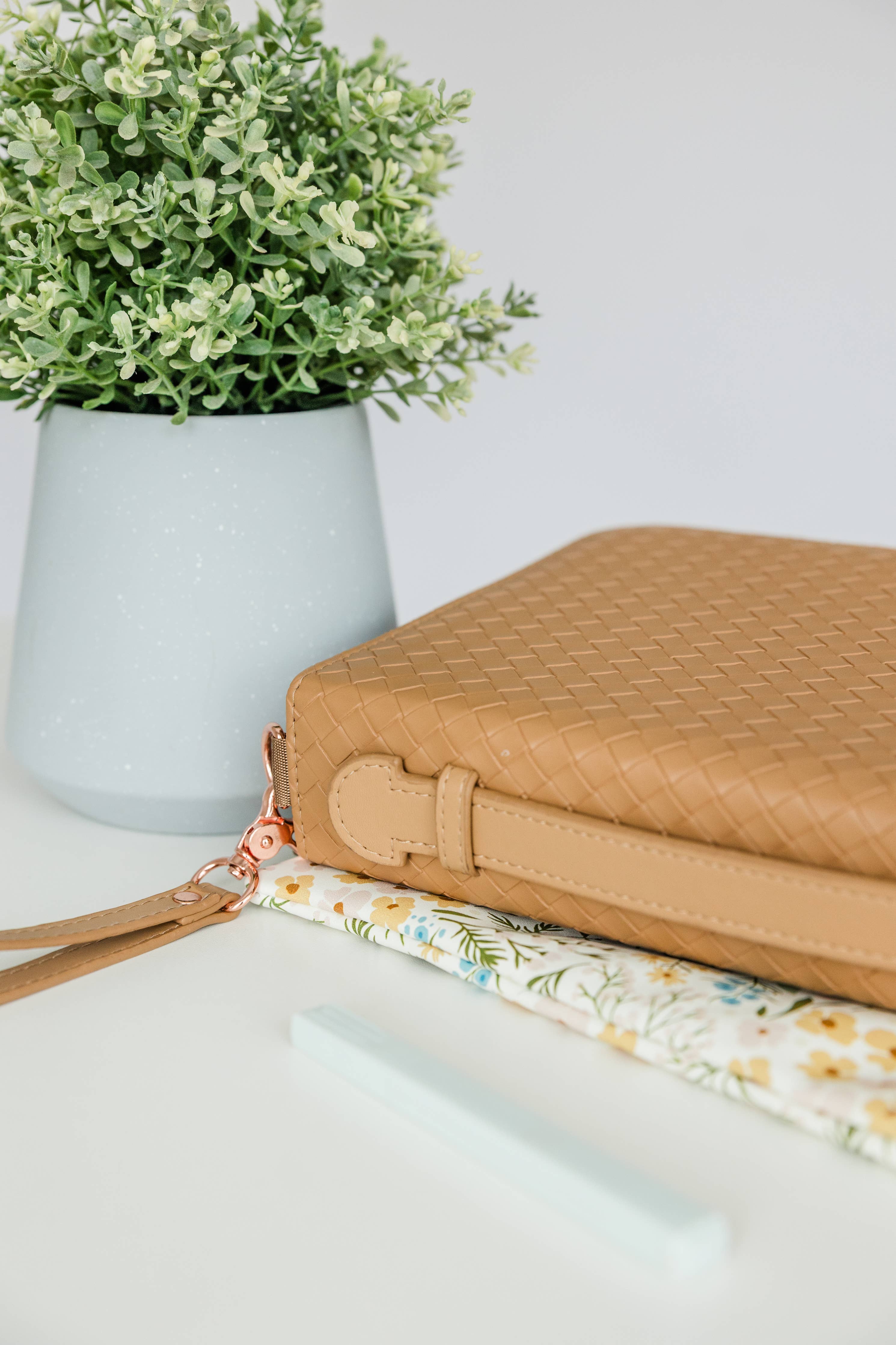 Book & Bible Crossbody Bag in Carmel