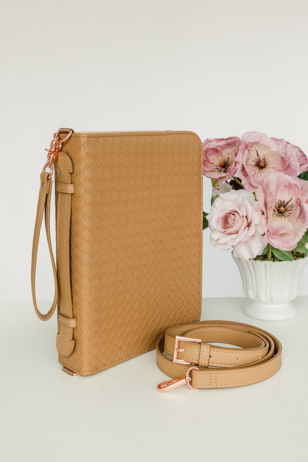 Book & Bible Crossbody Bag in Carmel