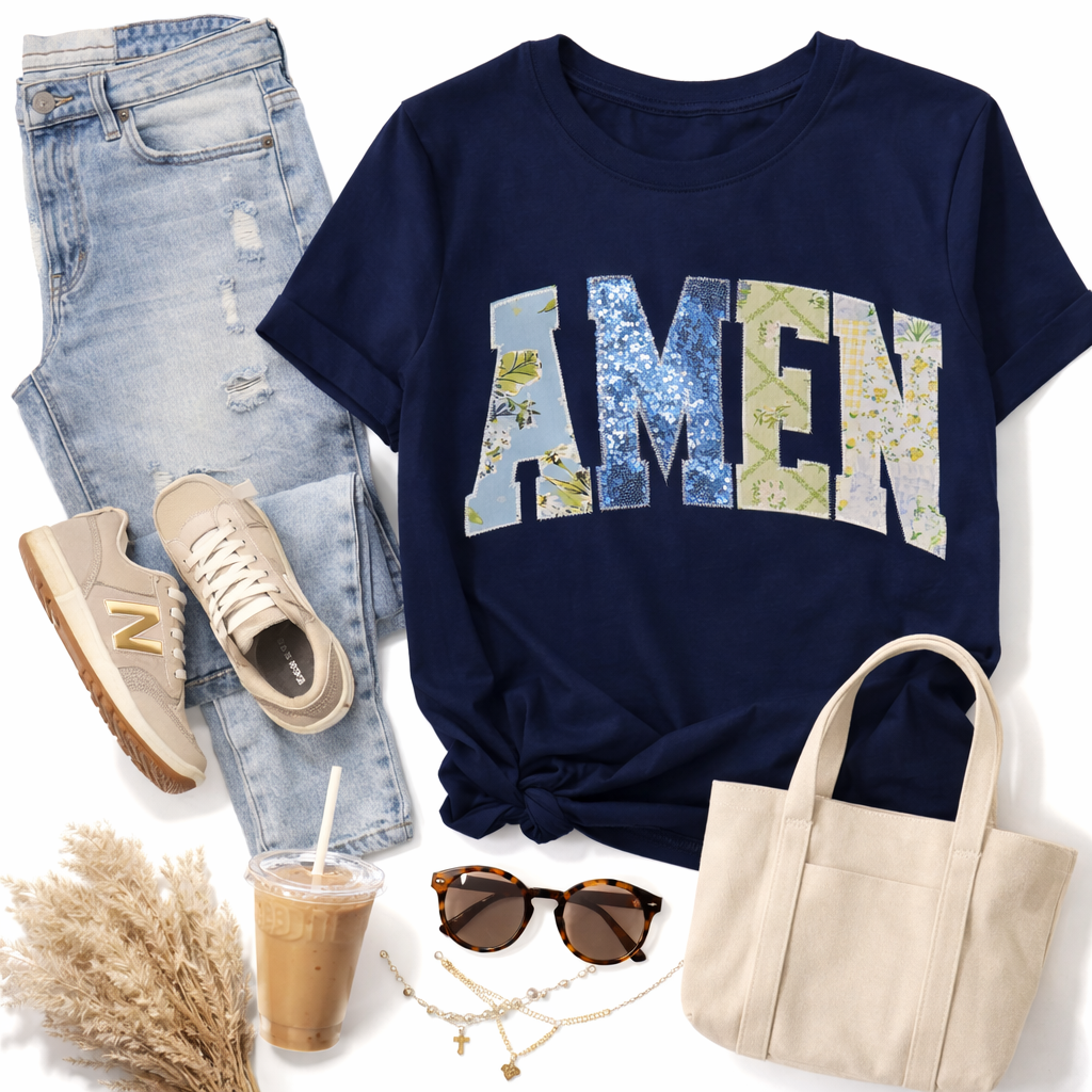 Amen Embroidered Short Sleeve Tee