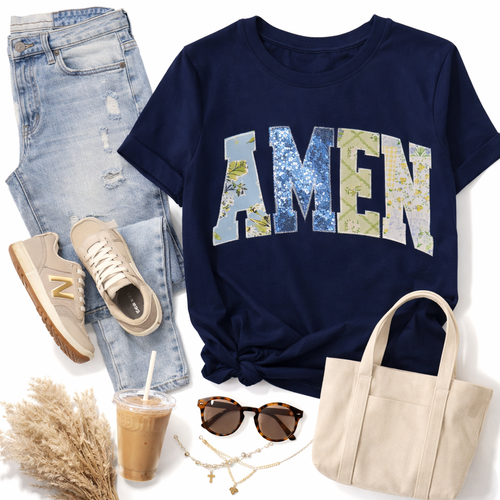 Amen Embroidered Short Sleeve Tee