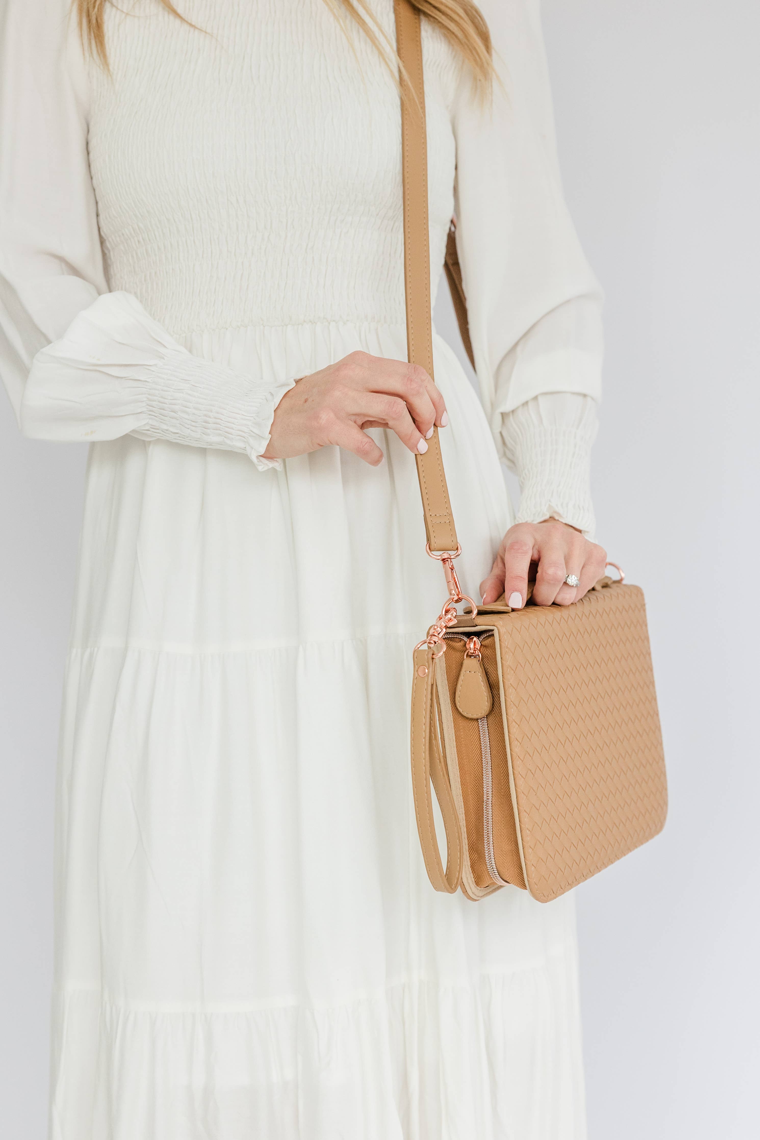Book & Bible Crossbody Bag in Carmel
