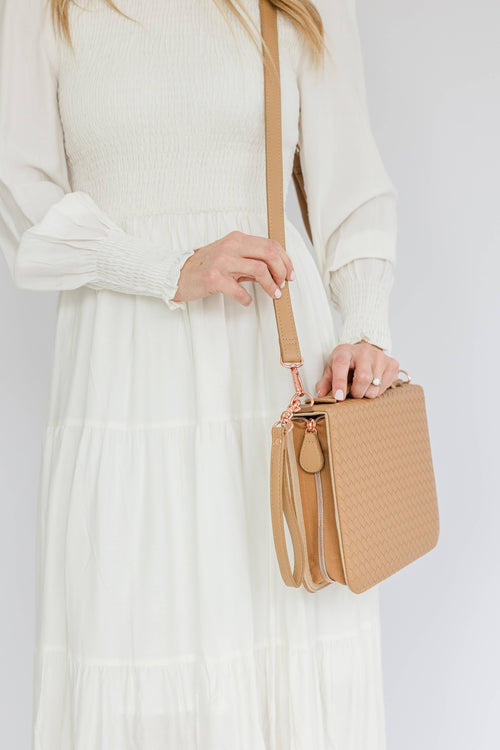 Book & Bible Crossbody Bag in Carmel