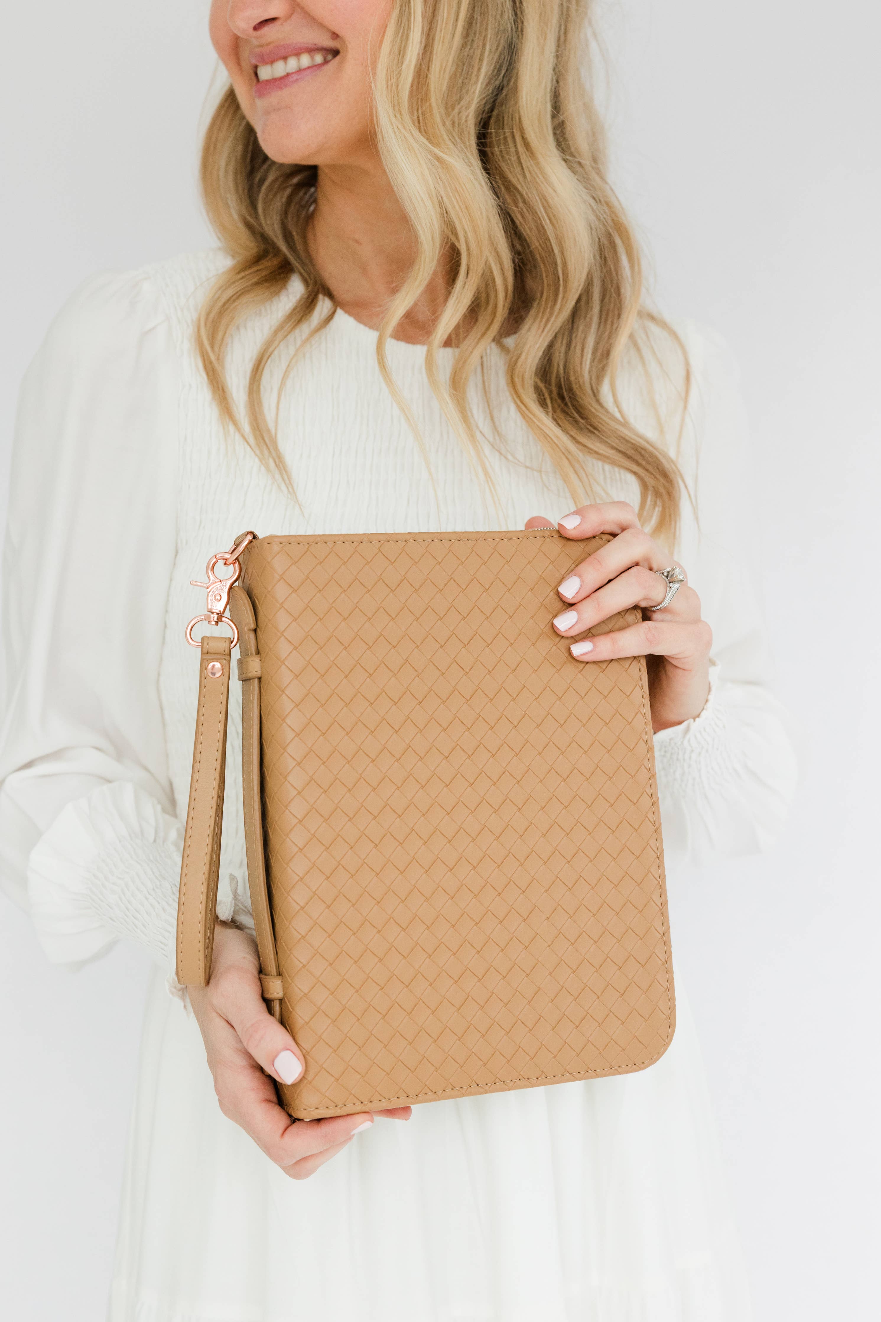 Book & Bible Crossbody Bag in Carmel