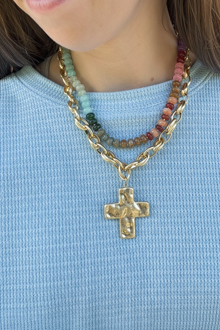 Revival Cross Chunky Necklace