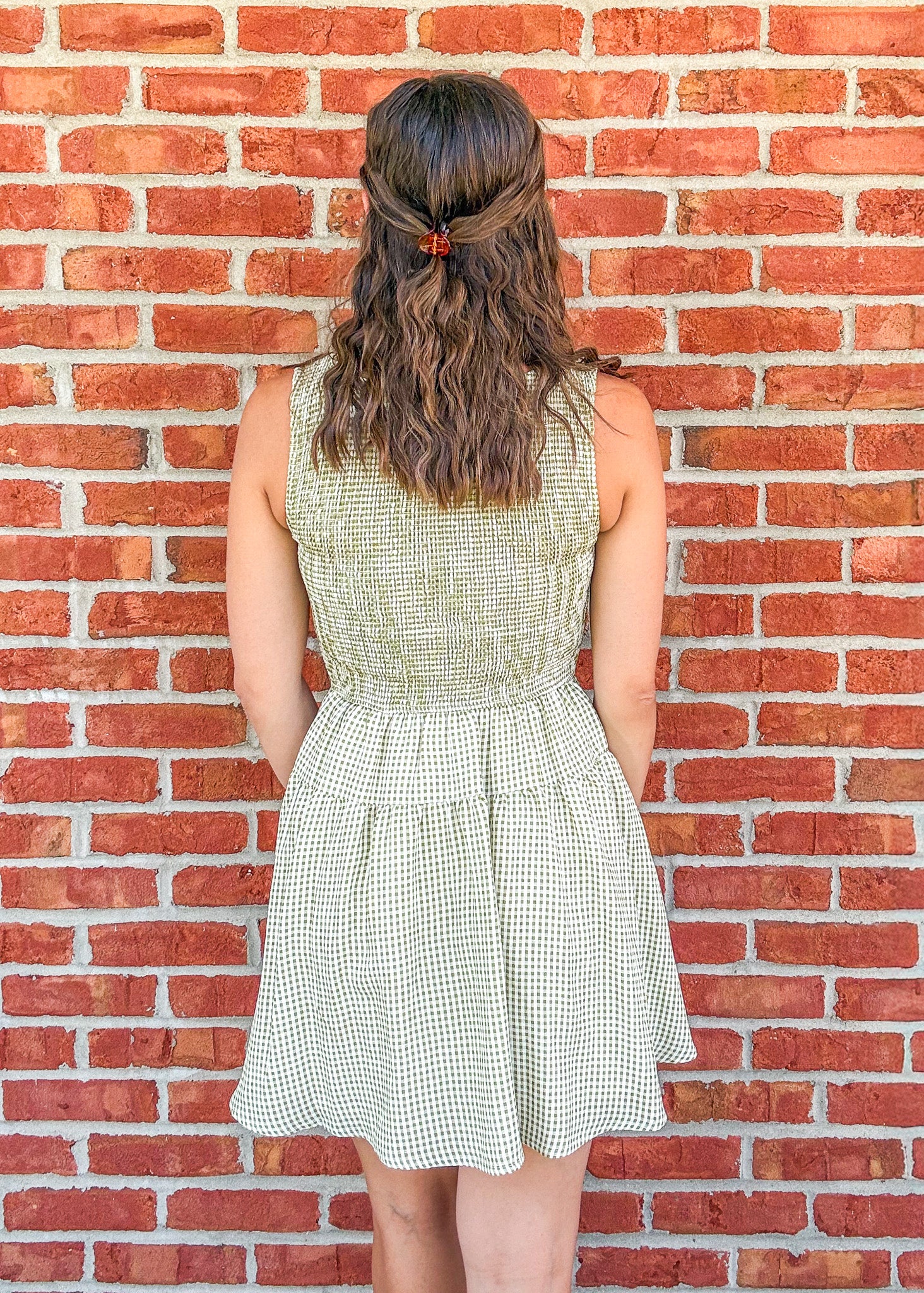Olive Grove Gingham Dress
