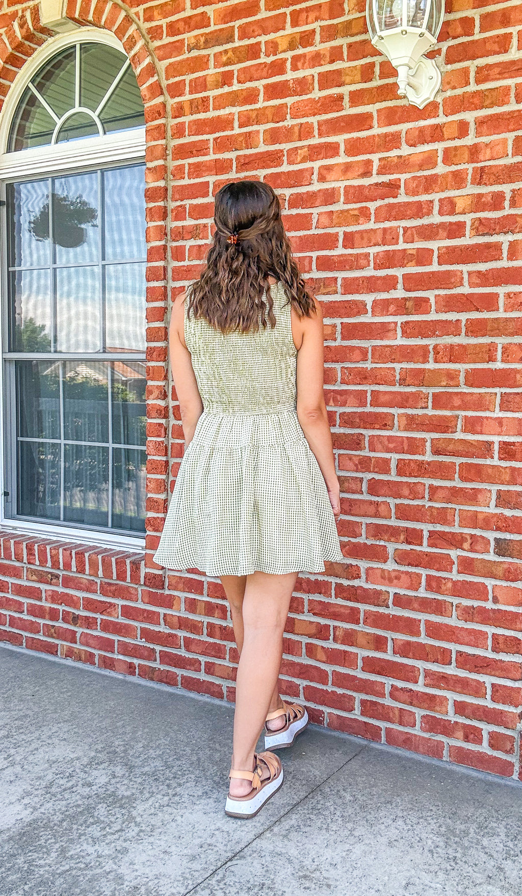 Olive Grove Gingham Dress