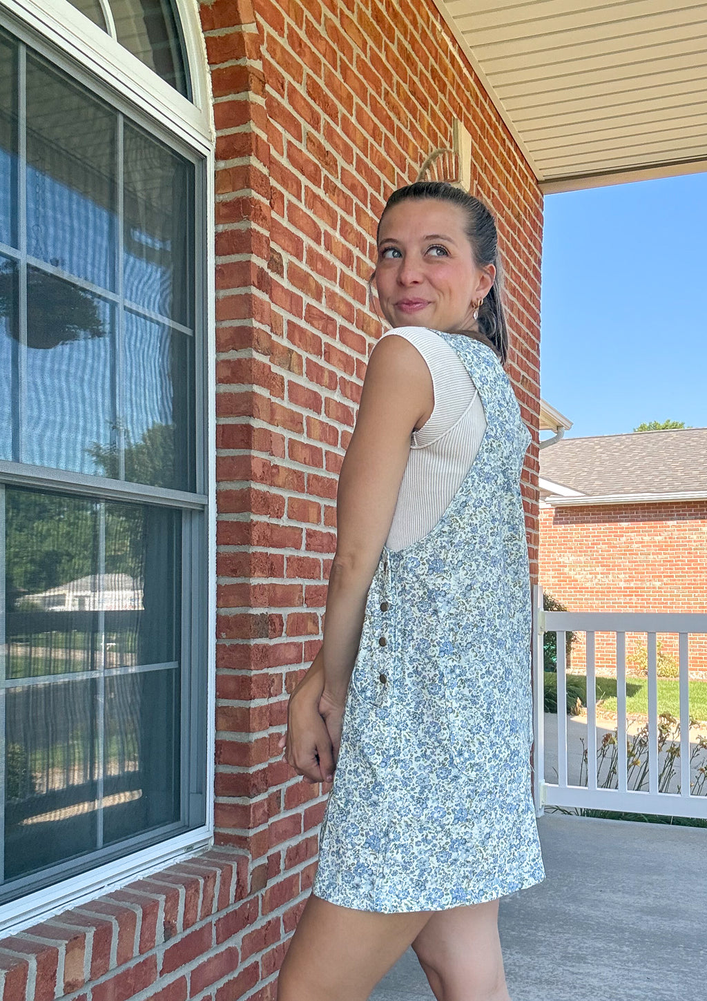 Budding & Blue Denim Overall Dress