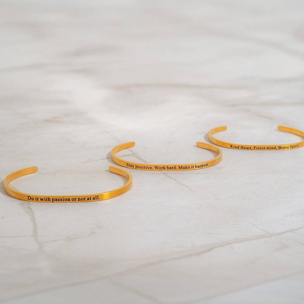 Do it With Passion or Not at All Engraved Bangle Bracelet