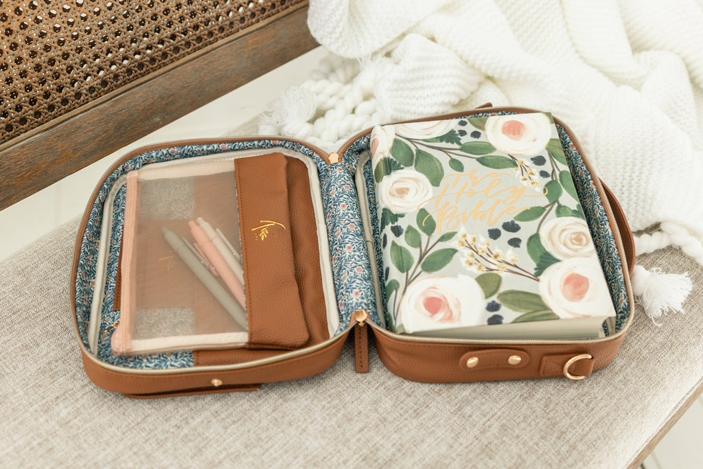Book & Bible Bag Crossbody in Camel