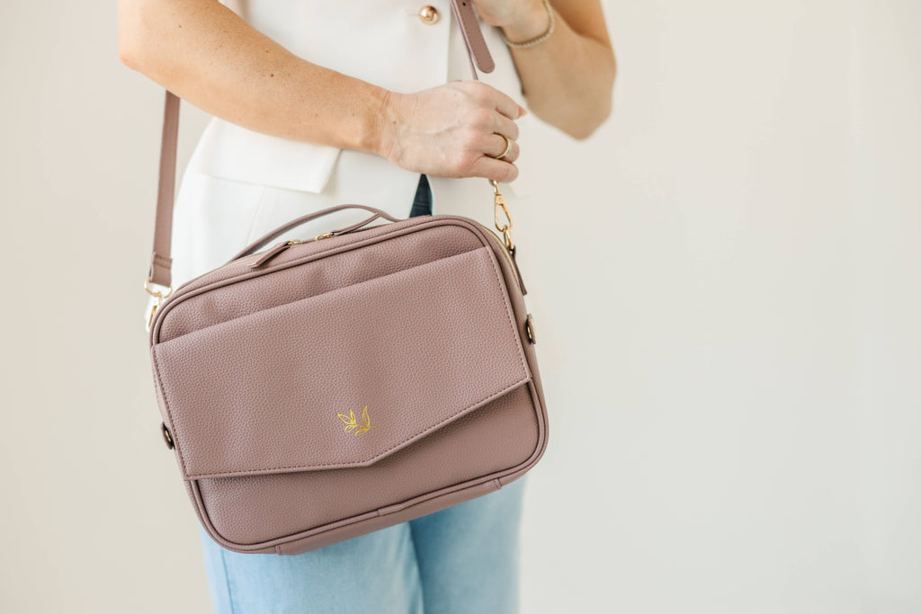 Book & Bible Bag Crossbody in Lavendar