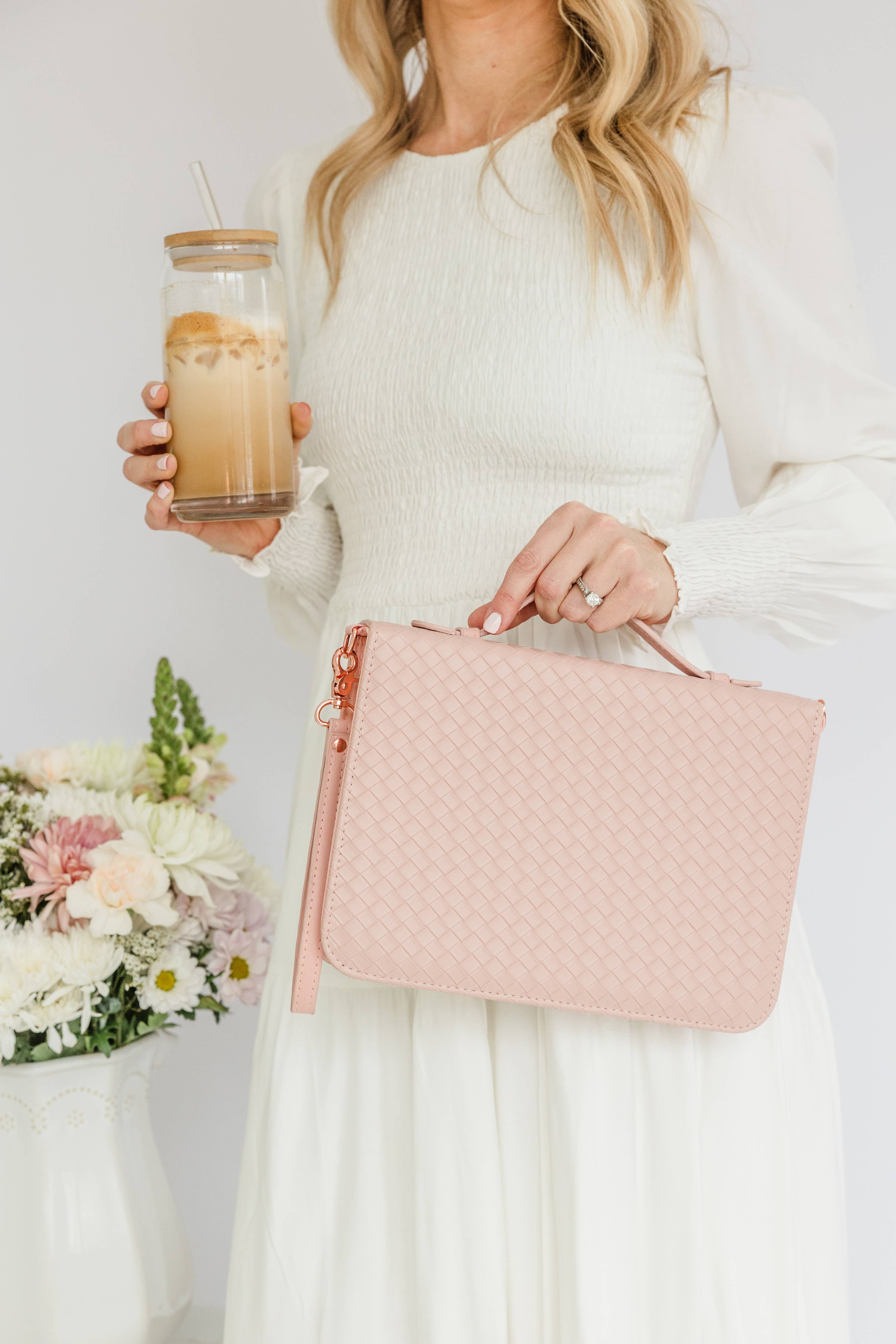 Book & Bible Crossbody Bag in Blush