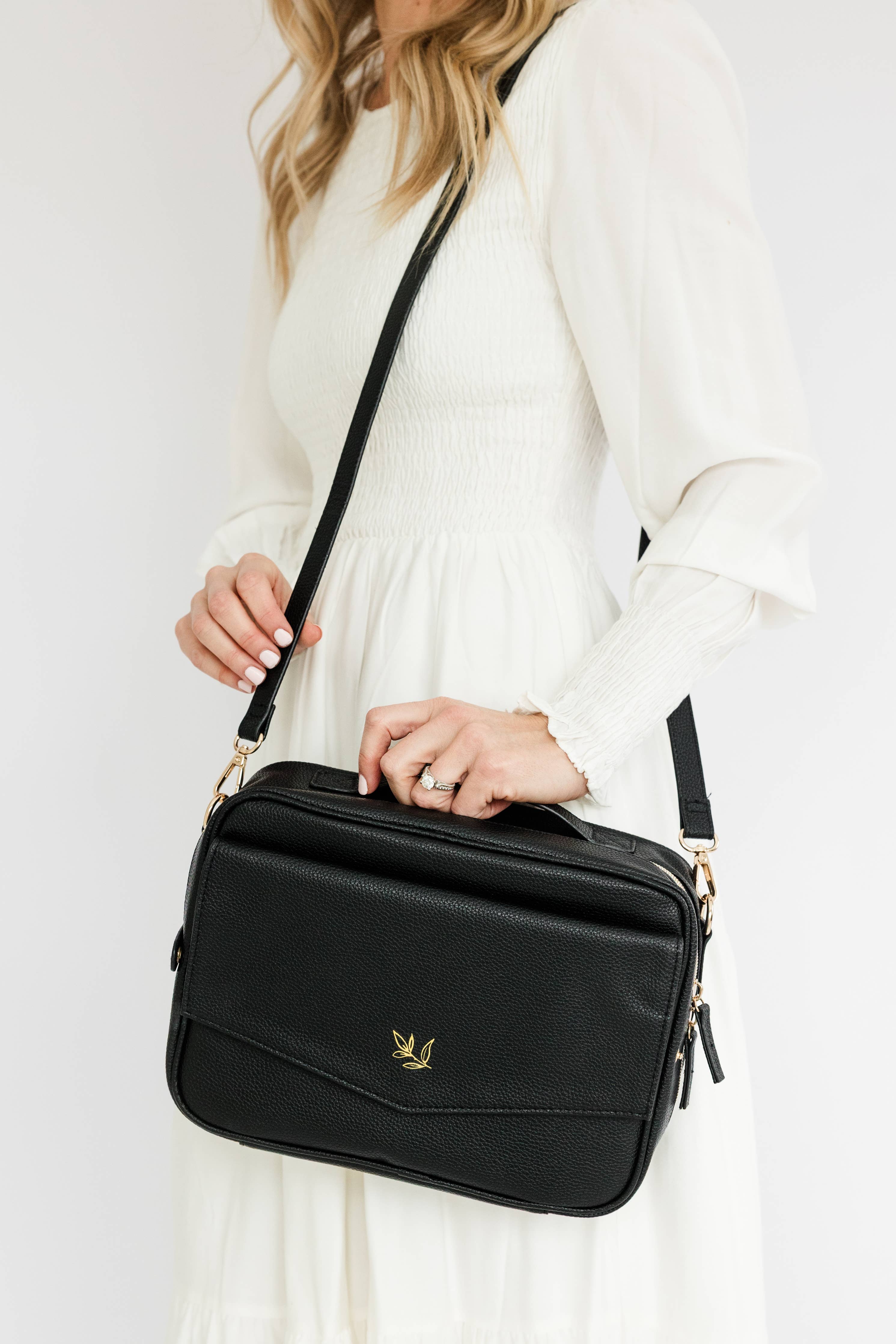 Book & Bible Crossbody Bag in Black