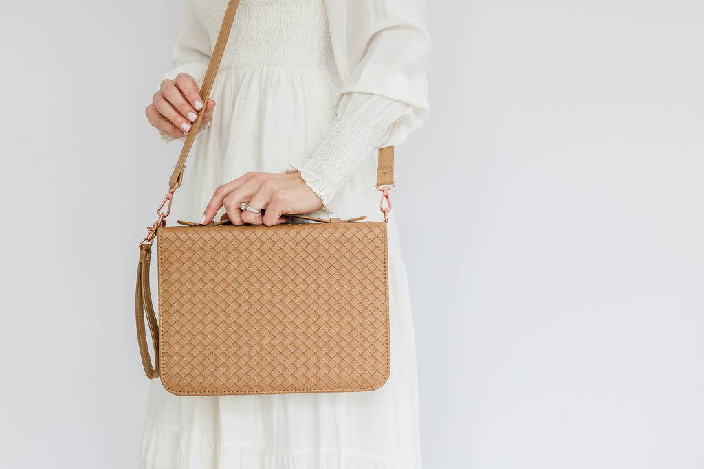 Book & Bible Crossbody Bag in Carmel