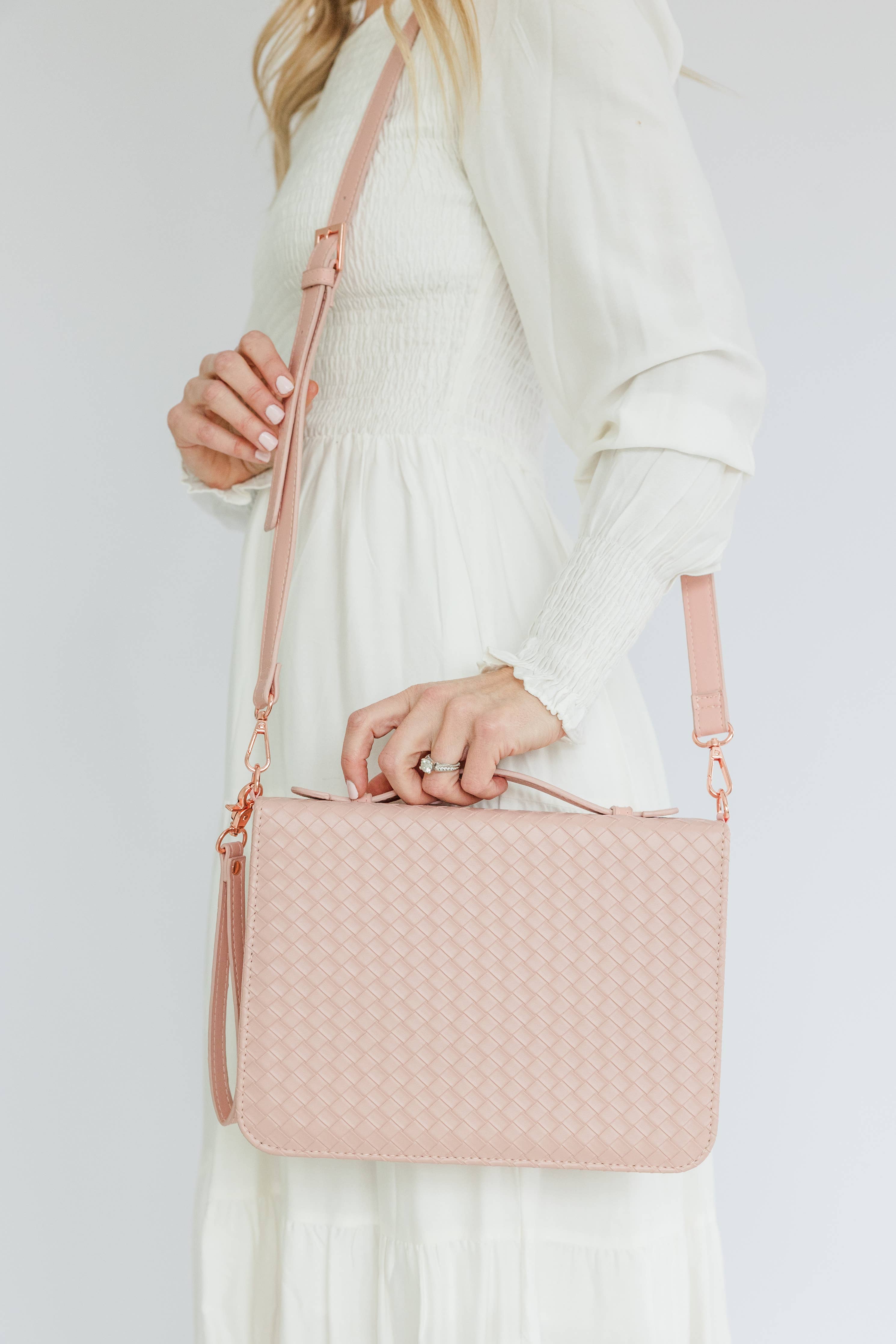 Book & Bible Crossbody Bag in Blush