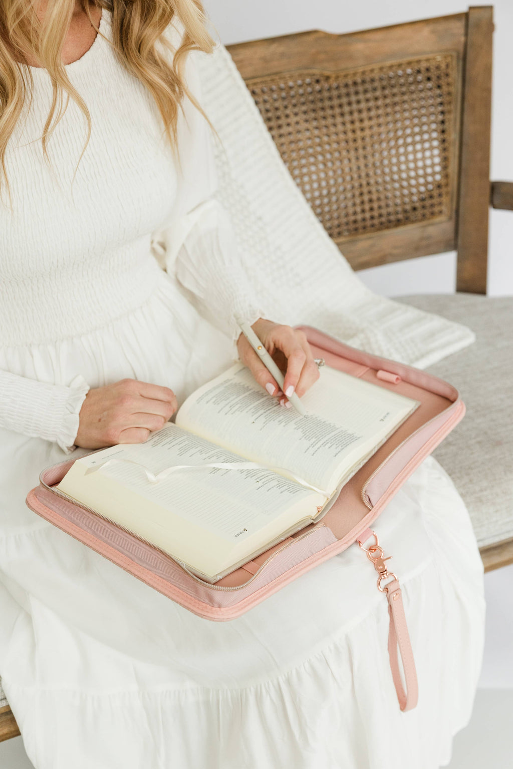 Book & Bible Crossbody Bag in Blush